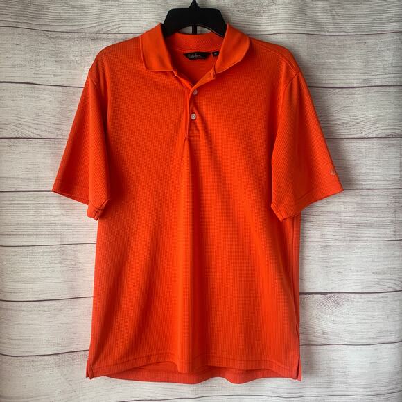 Walter Hagen Essentials Other - Walter Hagen Essentials Orange Golf Polo Textured Squares Size Medium
